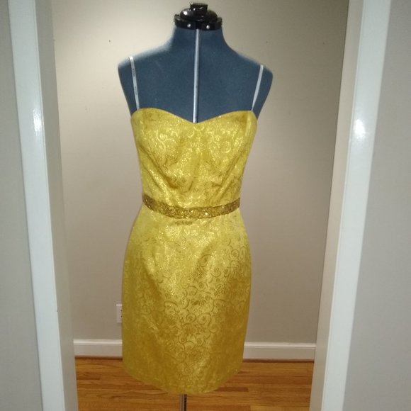 Clearance! Gold Mini Night Way Size 10 Dress! - Picture 1 of 8